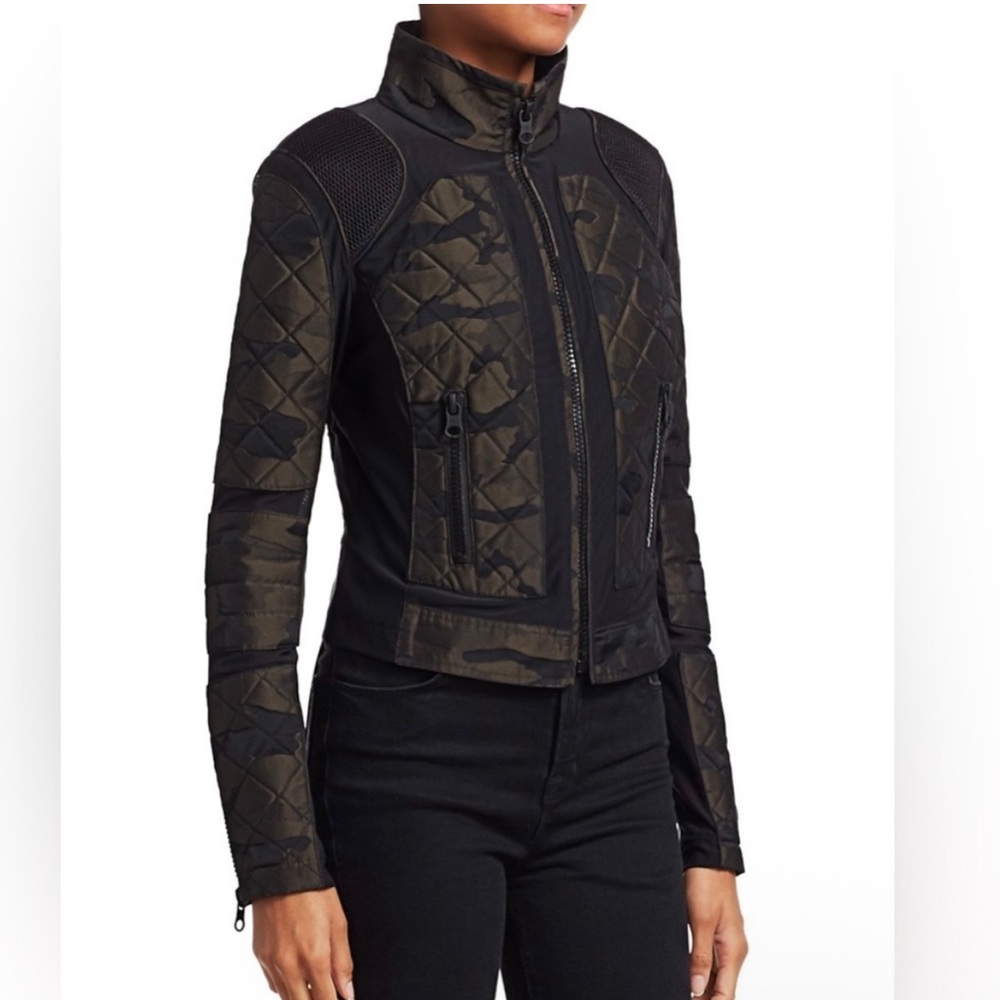 Blanc Noir Camo Mesh Moto Jacket Size S NWOT